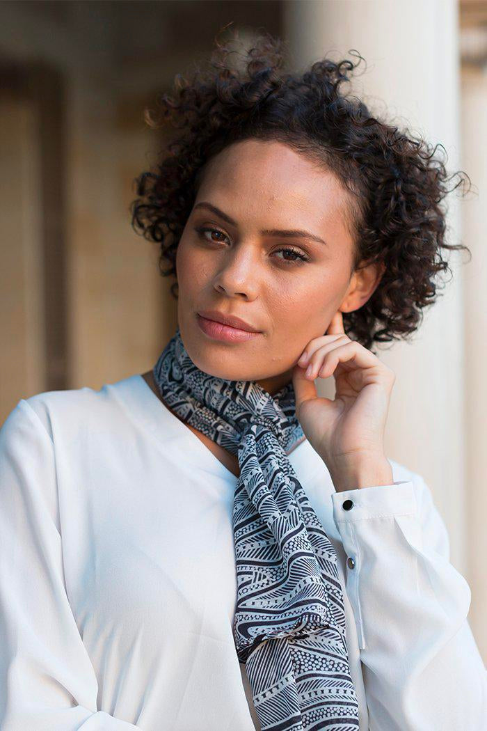 LADIES SCARF - ABORIGINAL ART - LIGHTWEIGHT - LANDSCAPE - AUSTRALIA, INDIGENOUS, SOUVENIR, GIFT