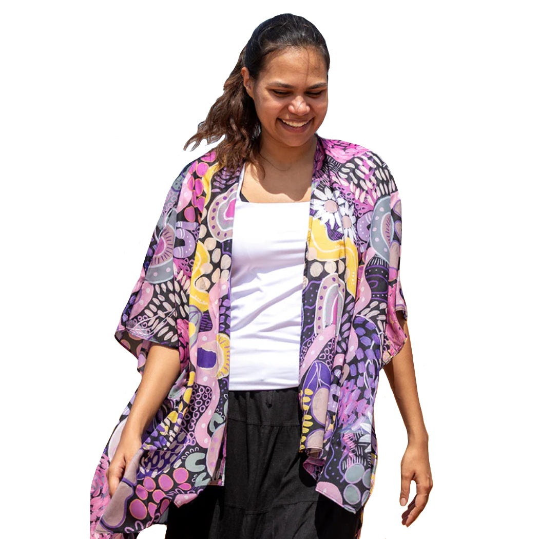 LADIES SCARF - ABORIGINAL ART - LIGHTWEIGHT - LEGACY - AUSTRALIA, INDIGENOUS, SOUVENIR, GIFT