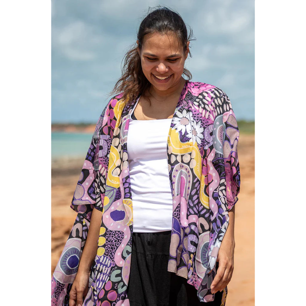 LADIES SCARF - ABORIGINAL ART - LIGHTWEIGHT - LEGACY - AUSTRALIA, INDIGENOUS, SOUVENIR, GIFT