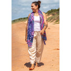 LADIES SCARF - ABORIGINAL ART - LIGHTWEIGHT - MURU TO OUR BIRIWAL - AUSTRALIA, INDIGENOUS, SOUVENIR, GIFT