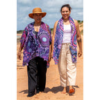 LADIES SCARF - ABORIGINAL ART - LIGHTWEIGHT - MURU TO OUR BIRIWAL - AUSTRALIA, INDIGENOUS, SOUVENIR, GIFT