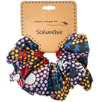 15 x HAIR SCRUNCHIES, HAIR TIES - ABORIGINAL ART - AUSTRALIA, INDIGENOUS, SOUVENIR, GIFT