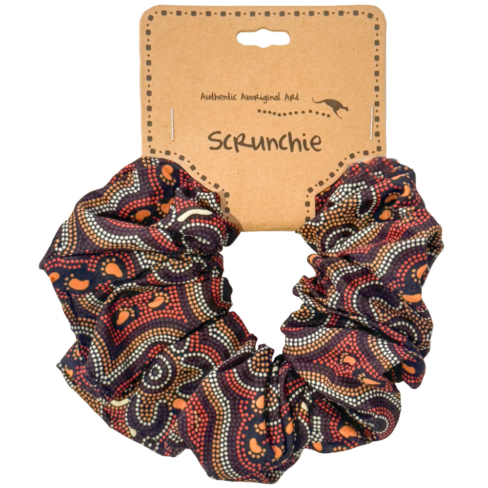 15 x HAIR SCRUNCHIES, HAIR TIES - ABORIGINAL ART - AUSTRALIA, INDIGENOUS, SOUVENIR, GIFT