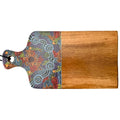 Wooden Serving Board (Gift Boxed) - Timber - Australia, Aboriginal - Women Gathering at Waterholes