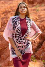 LADIES SHAWL - ABORIGINAL ART - LIGHTWEIGHT - BOOBIE SISTA - AUSTRALIA, INDIGENOUS, SOUVENIR, GIFT, SCARF, BEACH TOP