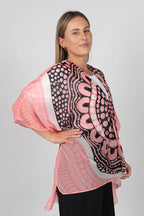 LADIES SHAWL - ABORIGINAL ART - LIGHTWEIGHT - BOOBIE SISTA - AUSTRALIA, INDIGENOUS, SOUVENIR, GIFT, SCARF, BEACH TOP
