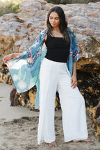 LADIES SHAWL - ABORIGINAL ART - LIGHTWEIGHT - BUSH TUCKER GATHERING - AUSTRALIA, INDIGENOUS, SOUVENIR, GIFT, SCARF, BEACH TOP