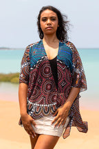 LADIES SHAWL - ABORIGINAL ART - LIGHTWEIGHT - HEAL OUR NURA - AUSTRALIA, INDIGENOUS, SOUVENIR, GIFT, SCARF, BEACH TOP