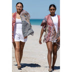 LADIES SHAWL - ABORIGINAL ART - LIGHTWEIGHT - LEAVING FOOTPRINTS - AUSTRALIA, INDIGENOUS, SOUVENIR, GIFT, SCARF, BEACH TOP