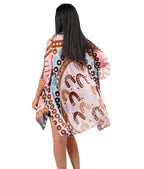 LADIES SHAWL - ABORIGINAL ART - LIGHTWEIGHT - THE TIME IS NOW - AUSTRALIA, INDIGENOUS, SOUVENIR, GIFT, SCARF, BEACH TOP