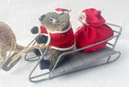 CHRISTMAS SCENE - 4 PIECE SET - AUSTRALIA ANIMALS - KANGAROO, KOALA, SANTA, SLEIGH - AUSTRALIA, SOUVENIR, GIFT, XMAS