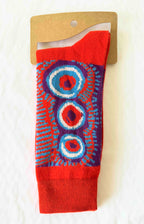 SOCKS - ABORIGINAL ART - ADULT, UNISEX - ONE SIZE - COTTON - MURDIE MORRIS - AUSTRALIA, INDIGENOUS, SOUVENIR, GIFT