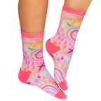 SOCKS - ABORIGINAL ART - ADULT, UNISEX - 9-13 US - COTTON - FLOURISHING BLOOMS - AUSTRALIA, INDIGENOUS, SOUVENIR, GIFT