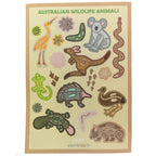 3 x STICKER PACKS - A4, 43 STICKERS - ABORIGINAL ART - ANIMALS, BIRDS - AUSTRALIA, INDIGENOUS, SOUVENIR,GIFT