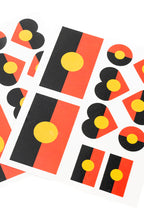 20 x TEMPORARY TATTOOS - ABORIGINAL FLAG - AUSTRALIA, INDIGENOUS, SOUVENIR