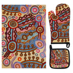 tea towel, oven mitt, pot holder