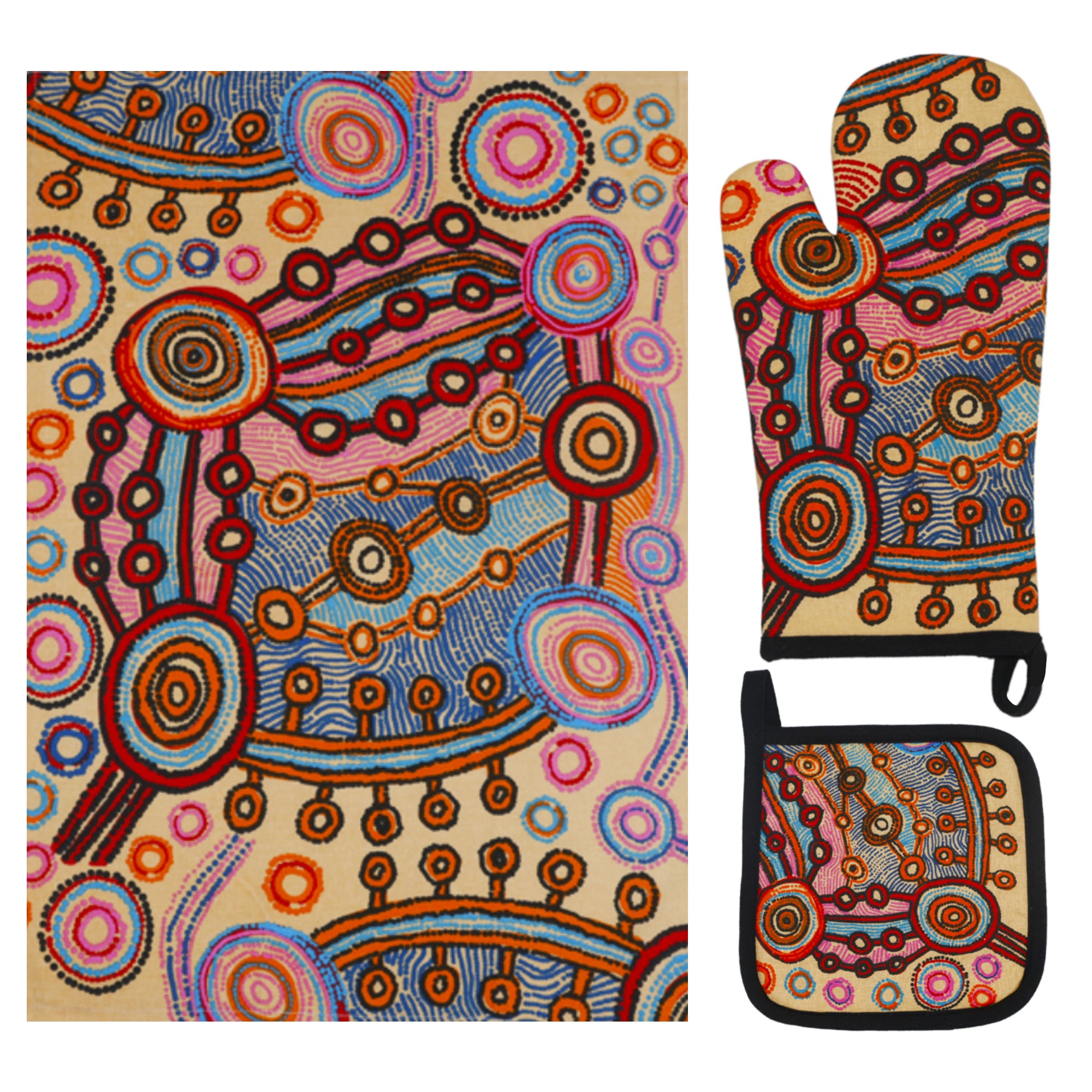 tea towel, oven mitt, pot holder