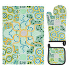 tea towel, oven mitt, pot holder