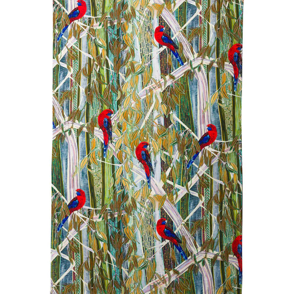 rosella bird tea towel