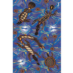 TEA TOWEL, KITCHEN TOWEL - ABORIGINAL ART - MEETING PLACE WATER - 100% MICROFIBRE - AUSTRALIA, INDIGENOUS, SOUVENIR, GIFT
