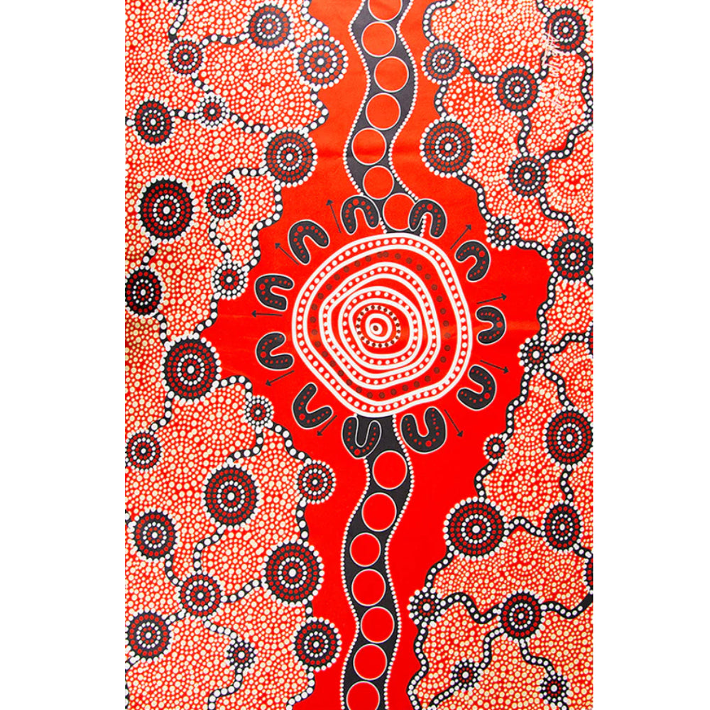 TEA TOWEL, KITCHEN TOWEL - ABORIGINAL ART - THE GATHERING - 100% MICROFIBRE - AUSTRALIA, INDIGENOUS, SOUVENIR, GIFT