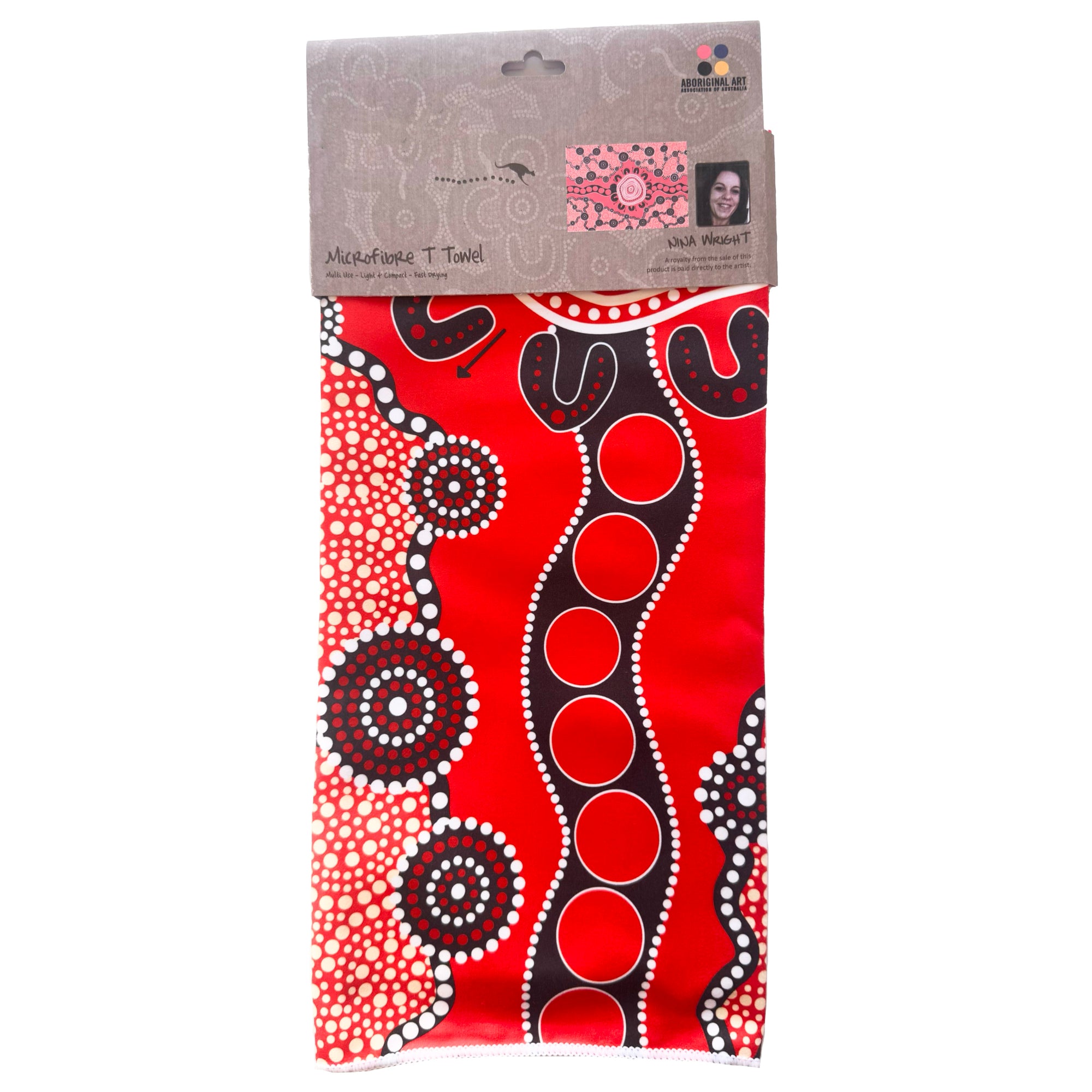 TEA TOWEL, KITCHEN TOWEL - ABORIGINAL ART - THE GATHERING - 100% MICROFIBRE - AUSTRALIA, INDIGENOUS, SOUVENIR, GIFT