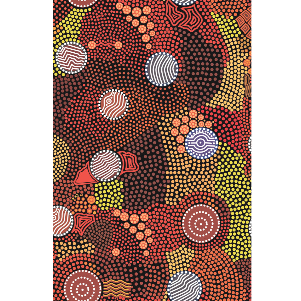 TEA TOWEL, KITCHEN TOWEL - ABORIGINAL ART - UPPER BULLAWA - 100% MICROFIBRE - AUSTRALIA, INDIGENOUS, SOUVENIR, GIFT