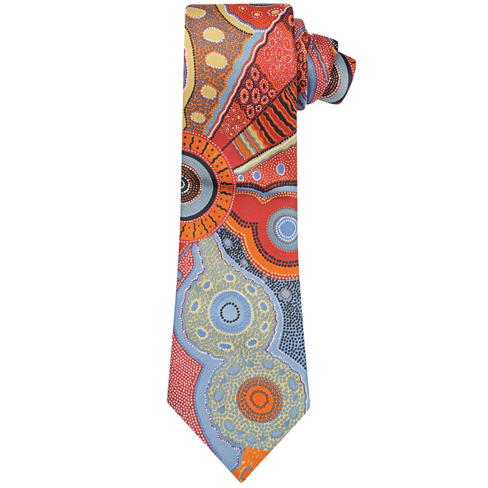 kangaroo story orange blue tie