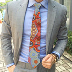 kangaroo story orange blue tie
