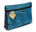 LARGE TOILETRY BAG, WASH BAG - ABORIGINAL ART - ON WALKABOUT BLUE - AUSTRALIA, INDIGENOUS, SOUVENIR, GIFT