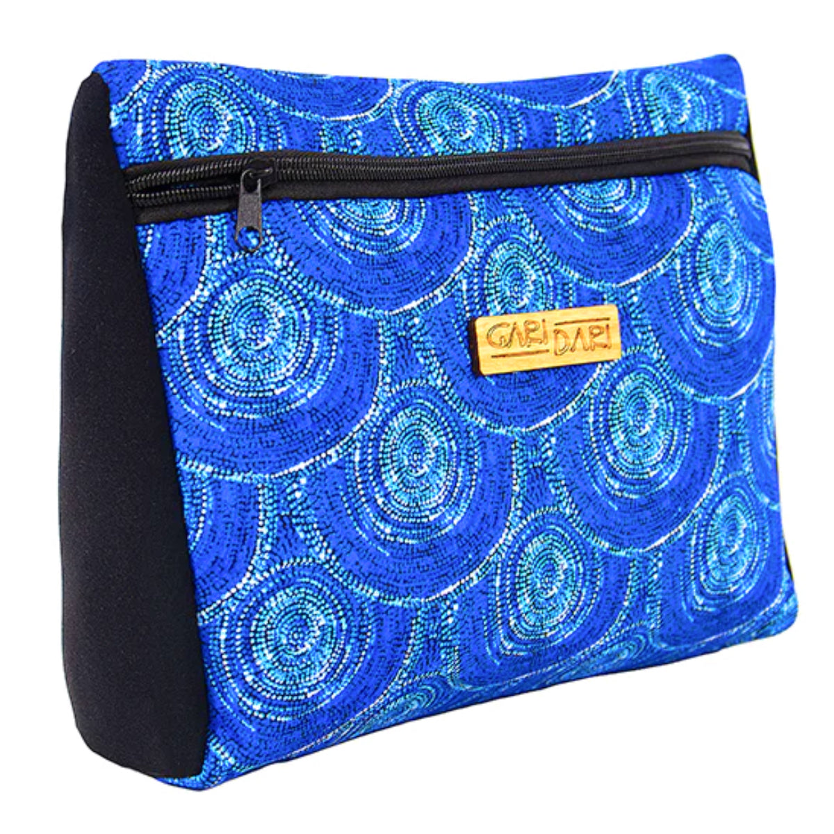 LARGE TOILETRY BAG, WASH BAG - ABORIGINAL ART - SABRINA ROBERTSON, BLUE - AUSTRALIA, INDIGENOUS, SOUVENIR, GIFT