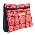 LARGE TOILETRY BAG, WASH BAG - ABORIGINAL ART - THOMAS TJAPILTARRI, RED - AUSTRALIA, INDIGENOUS, SOUVENIR, GIFT
