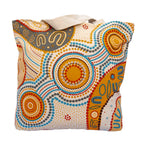 TOTE BAG, SHOPPING BAG, BEACH BAG - ABORIGINAL ART - STRONGER TOGETHER - AUSTRALIA, INDIGENOUS, SOUVENIR, GIFT