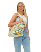 TOTE BAG, SHOPPING BAG, BEACH BAG - ABORIGINAL ART - ROAD TO FREEDOM - AUSTRALIA, INDIGENOUS, SOUVENIR, GIFT