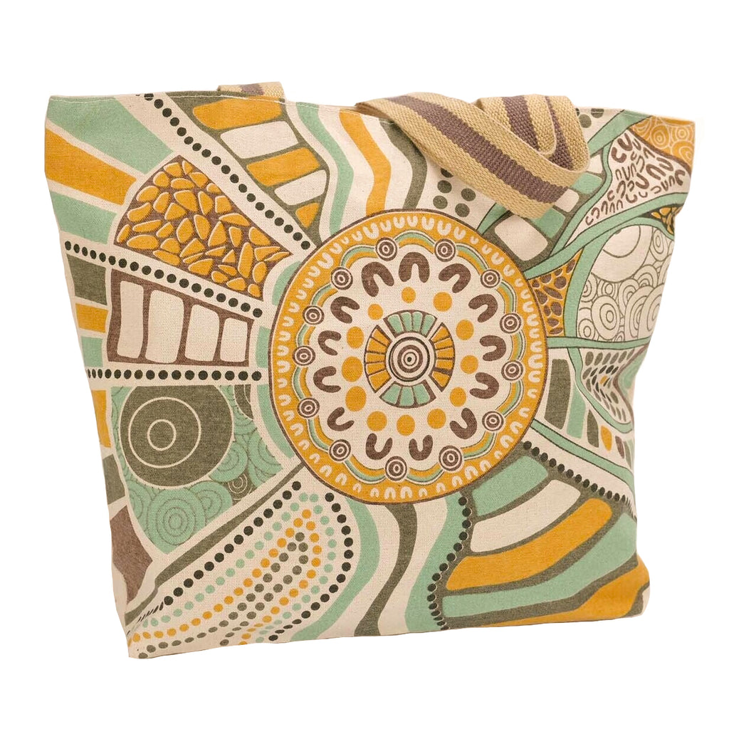 TOTE BAG, SHOPPING BAG, BEACH BAG - ABORIGINAL ART - ROAD TO FREEDOM - AUSTRALIA, INDIGENOUS, SOUVENIR, GIFT