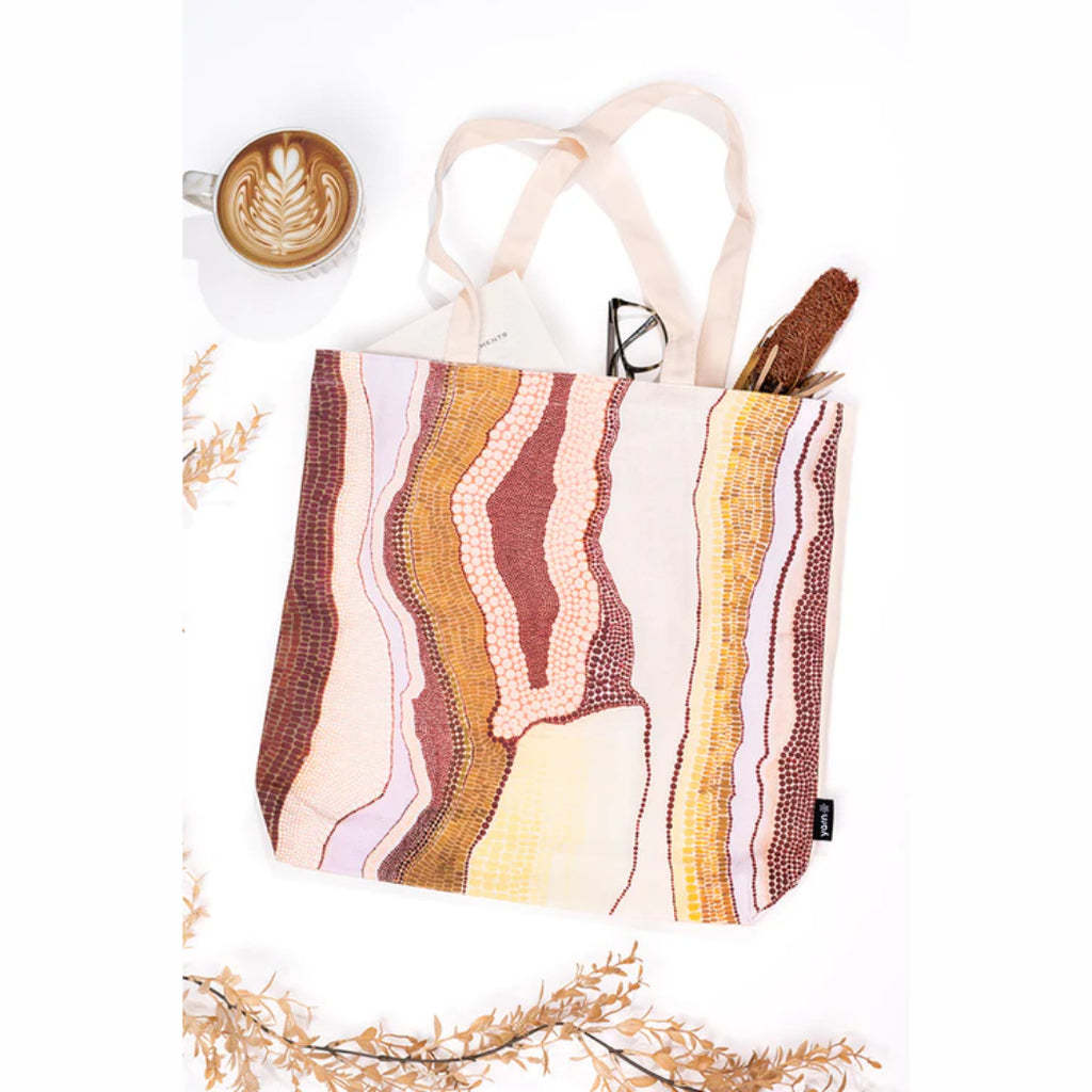 TOTE BAG, SHOPPING BAG, BEACH BAG - ABORIGINAL ART - BIRARR - AUSTRALIA, INDIGENOUS, SOUVENIR, GIFT