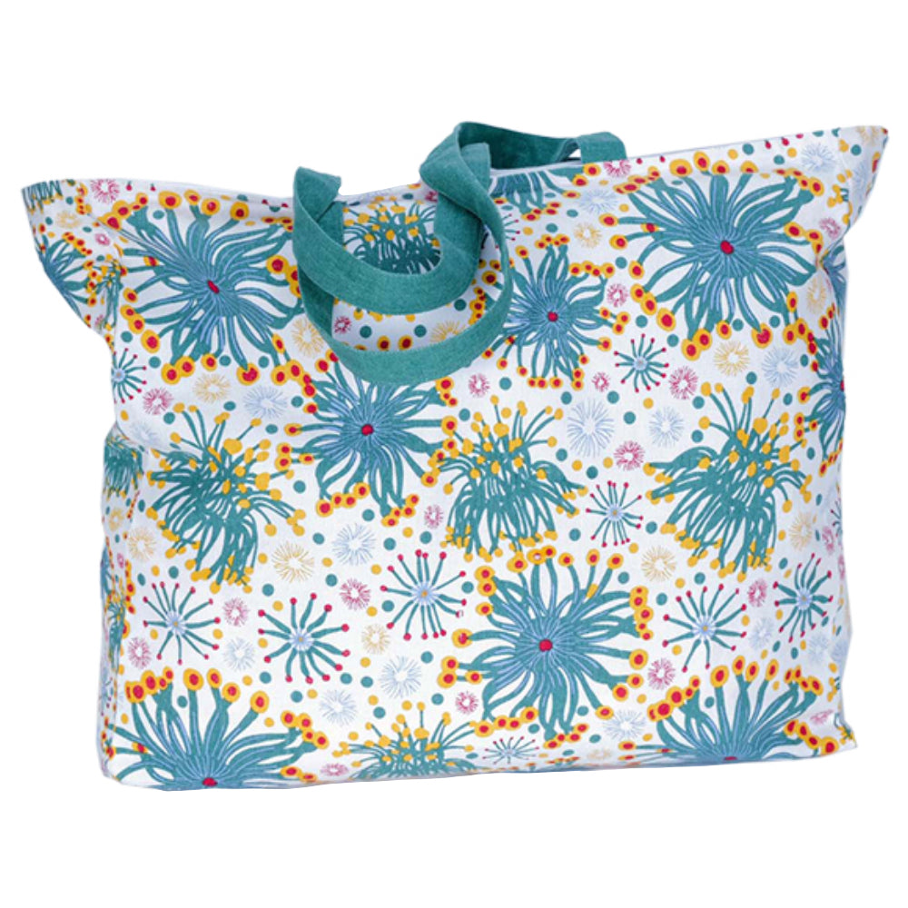 TOTE BAG, SHOPPING BAG, BEACH BAG - ABORIGINAL ART - FIREWHEEL - AUSTRALIA, INDIGENOUS, SOUVENIR, GIFT