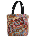 TOTE BAG, SHOPPING BAG, BEACH BAG - ABORIGINAL ART - ROCKS AND WATERHOLES - AUSTRALIA, INDIGENOUS, SOUVENIR, GIFT