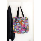 TOTE BAG, SHOPPING BAG, BEACH BAG - ABORIGINAL ART - CELEBRATION - AUSTRALIA, INDIGENOUS, SOUVENIR, GIFT