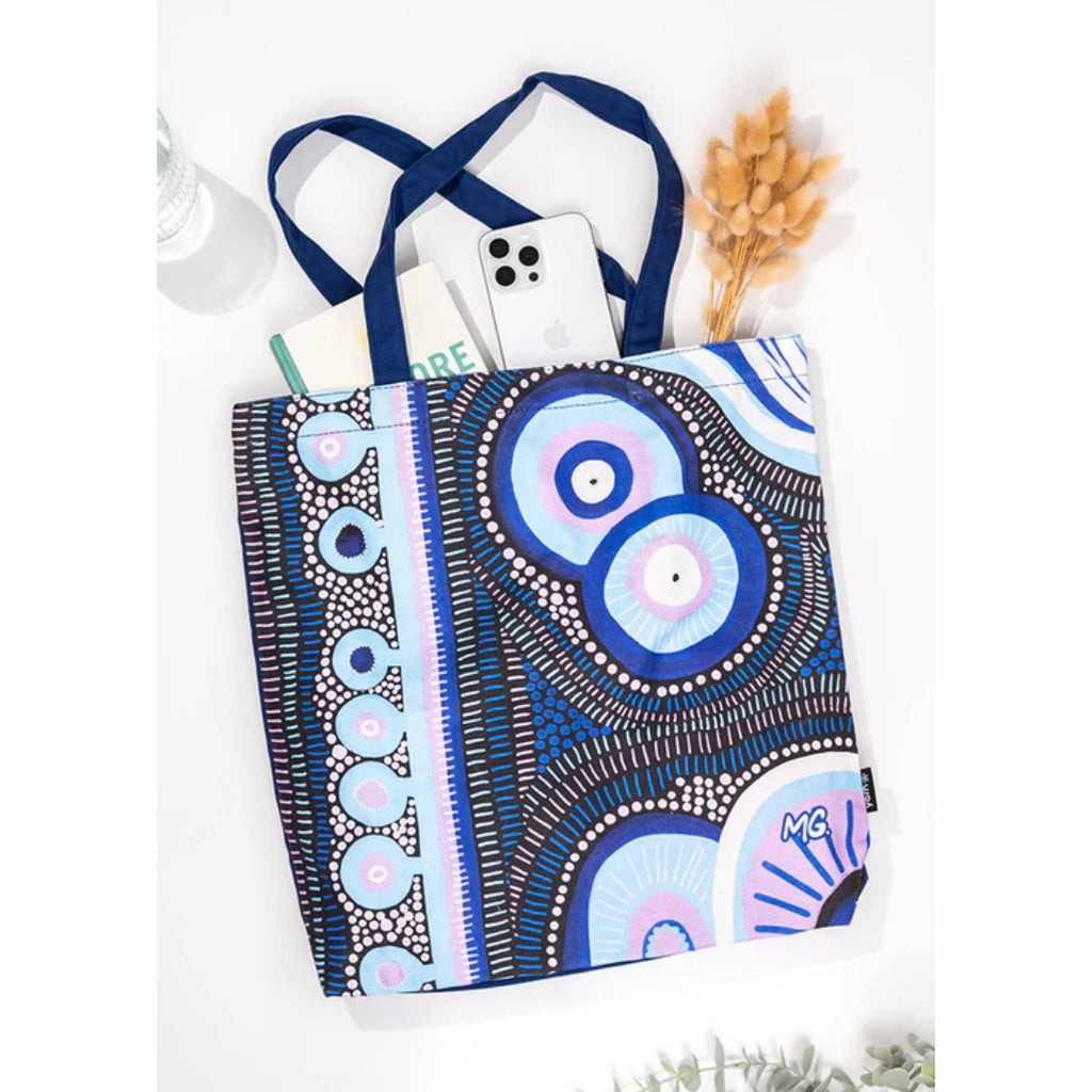TOTE BAG, SHOPPING BAG, BEACH BAG - ABORIGINAL ART - FUTURE DREAMING - AUSTRALIA, INDIGENOUS, SOUVENIR, GIFT