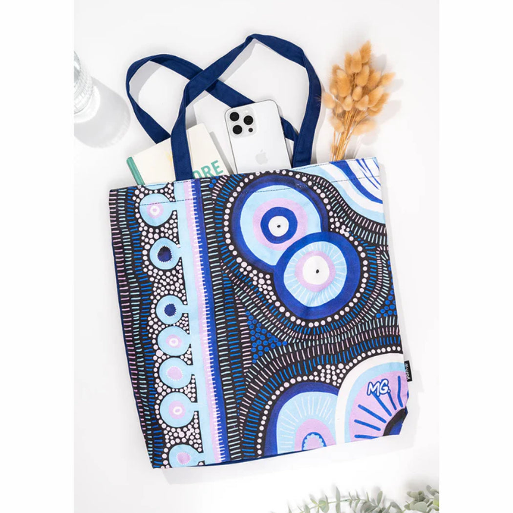 TOTE BAG, SHOPPING BAG, BEACH BAG - ABORIGINAL ART - FUTURE DREAMING - AUSTRALIA, INDIGENOUS, SOUVENIR, GIFT