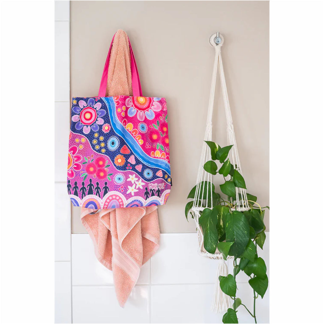 TOTE BAG, SHOPPING BAG, BEACH BAG - ABORIGINAL ART - THRIVING TOGETHER - AUSTRALIA, INDIGENOUS, SOUVENIR, GIFT