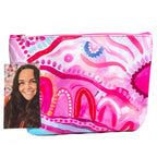 MAKEUP BAG, COSMETIC PURSE - ABORIGINAL ART - THE FUTURE IS BRIGHT - UTILITY CASE, PENCIL CASE - AUSTRALIA, INDIGENOUS, SOUVENIR, GIFT