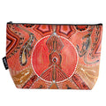 MAKEUP BAG, COSMETIC PURSE - ABORIGINAL ART - LEAVING FOOTPRINTS - UTILITY CASE, PENCIL CASE - AUSTRALIA, INDIGENOUS, SOUVENIR, GIFT