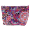 MAKEUP BAG, COSMETIC PURSE - ABORIGINAL ART - PINK COLOURS - UTILITY CASE, PENCIL CASE - AUSTRALIA, INDIGENOUS, SOUVENIR, GIFT