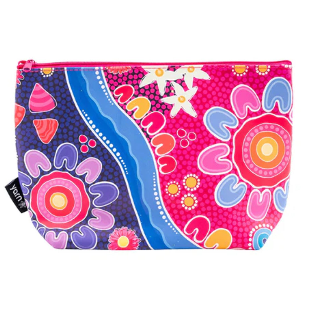 MAKEUP BAG, COSMETIC PURSE - ABORIGINAL ART - THRIVING TOGETHER - UTILITY CASE, PENCIL CASE - AUSTRALIA, INDIGENOUS, SOUVENIR, GIFT