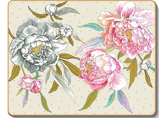 6 PLACEMATS + 6 COASTERS - CINNAMON, CORK - VERONA FLOWERS, AUSTRALIA - SOUVENIR, GIFT