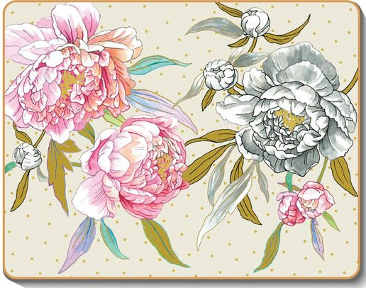 6 PLACEMATS + 6 COASTERS - CINNAMON, CORK - VERONA FLOWERS, AUSTRALIA - SOUVENIR, GIFT