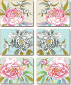 6 PLACEMATS + 6 COASTERS - CINNAMON, CORK - VERONA FLOWERS, AUSTRALIA - SOUVENIR, GIFT