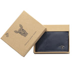 MENS WALLET - ABORIGINAL  ART - LEATHER - BLUE - KANGAROO - AUSTRALIA, INDIGENOUS, SOUVENIR, GIFT